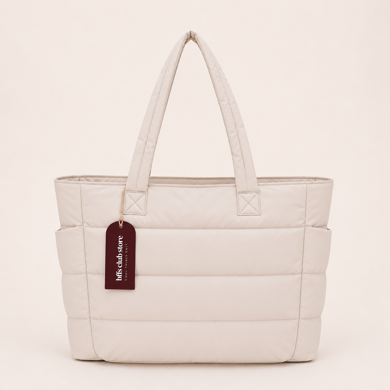 bolsa puffer — off white